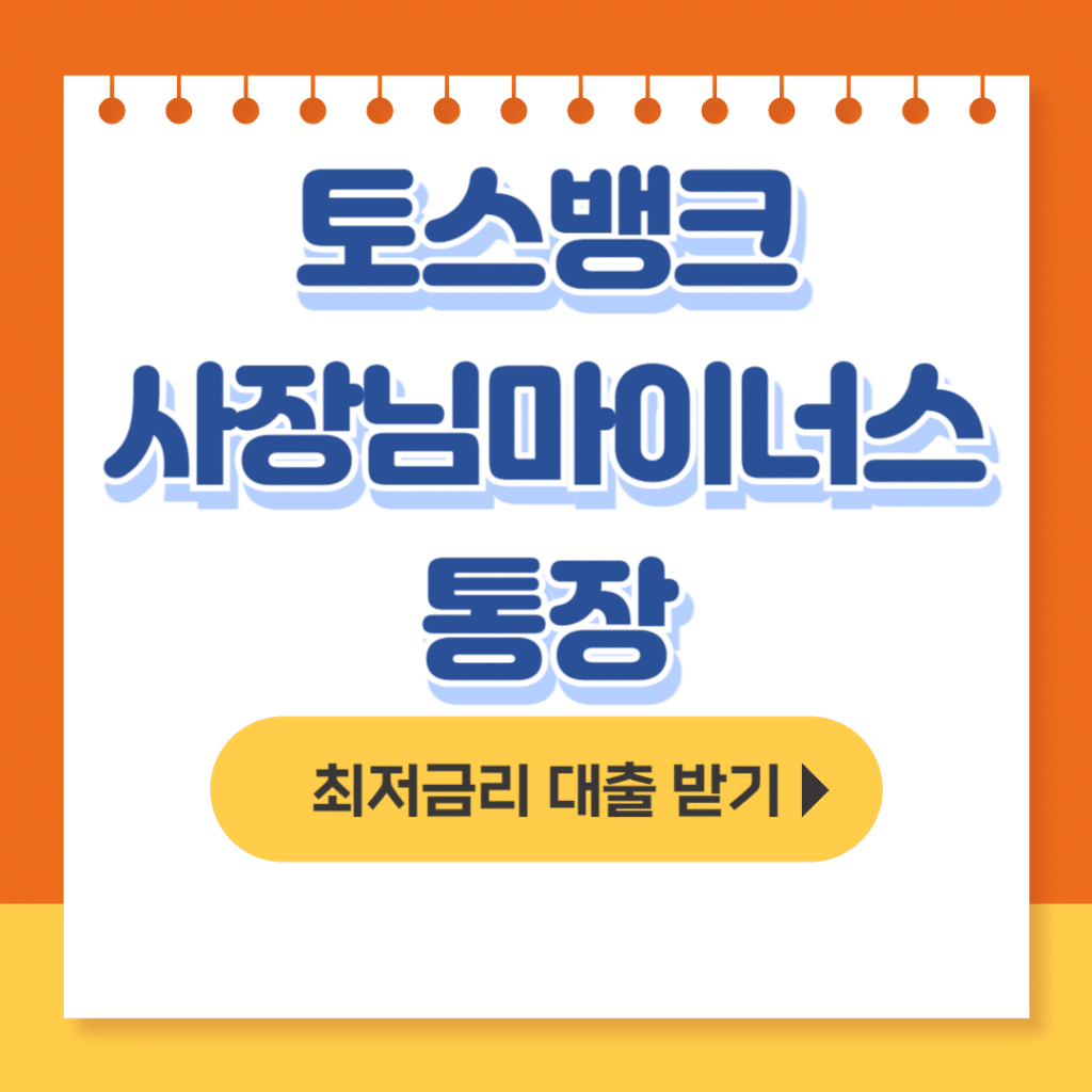 토스뱅크 사장님 마이너스통장