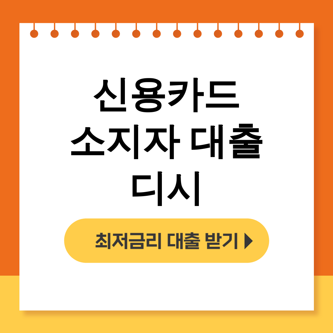 신용카드 소지자 대출 디시