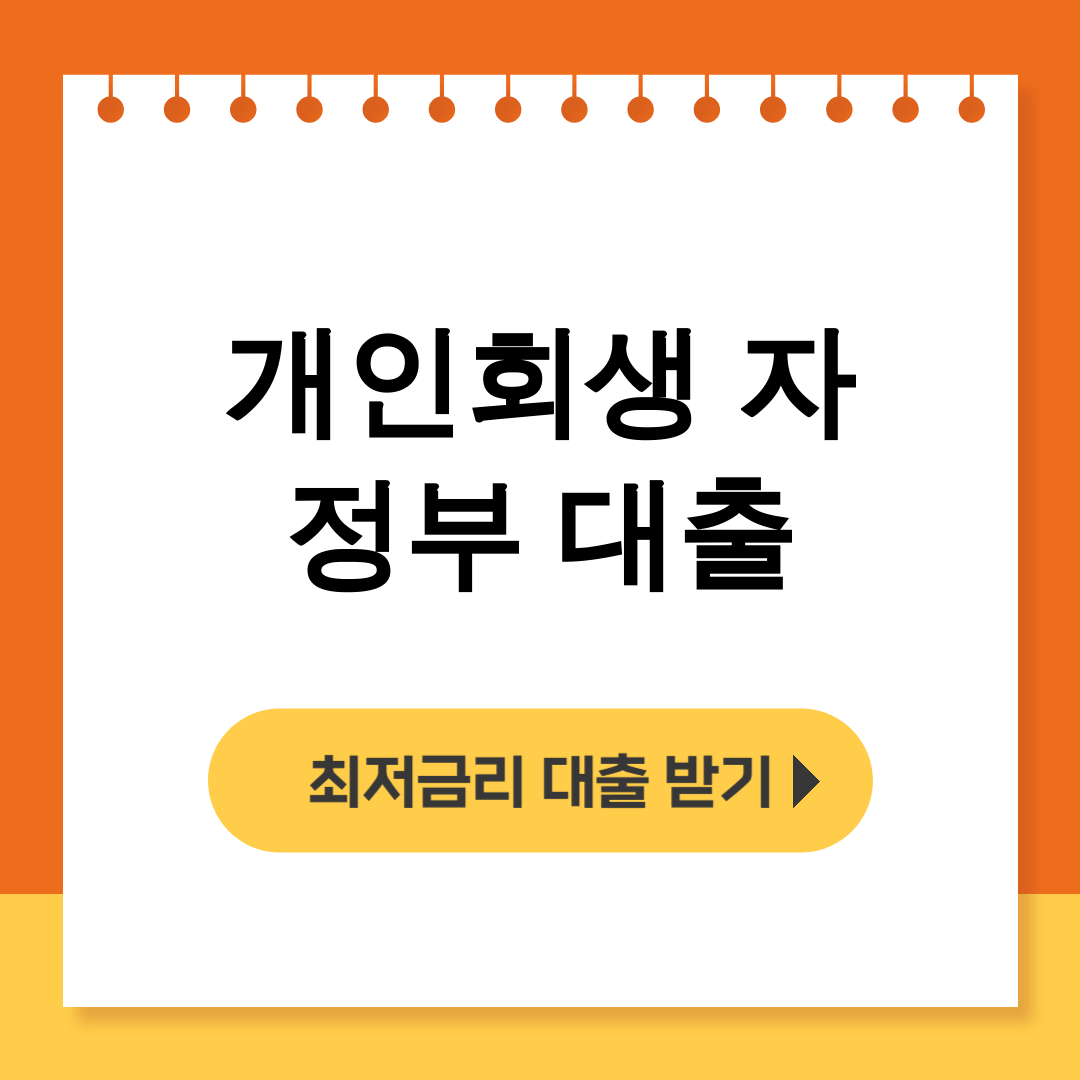 개인회생 자 정부 대출